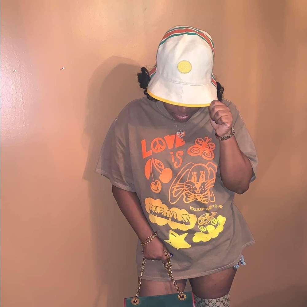 Gucci bucket hat leather trim